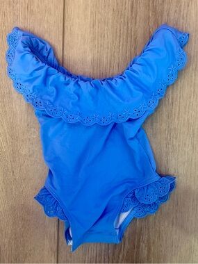 The Beaufort Bonnet Company Bright Blue Ruffle Swimsuit (0-6 Months)